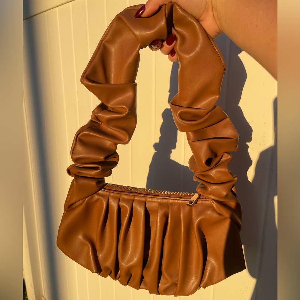 Nasty Gal Tan Ruched Shoulder Bag